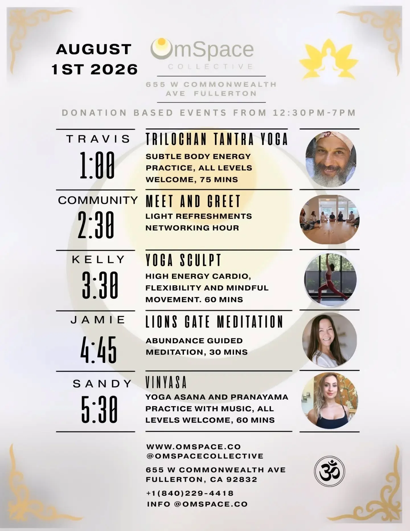 💚 Join us as we celebrate the opening of OmSpace, a new wellness studio dedicated to healing, movement, mindfulness, and community.

To celebrate, we're offering a day of donation-based community classes on Friday, August 1st! Experience our beautif