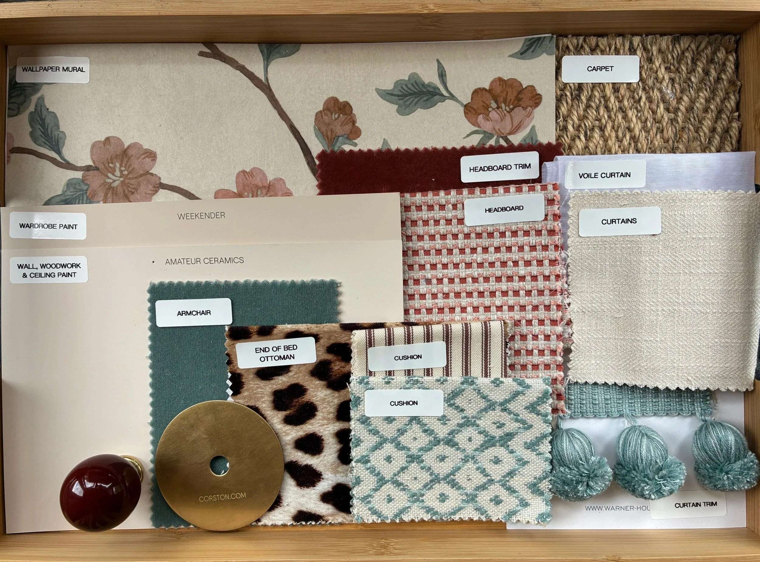 Bedroom sample board 