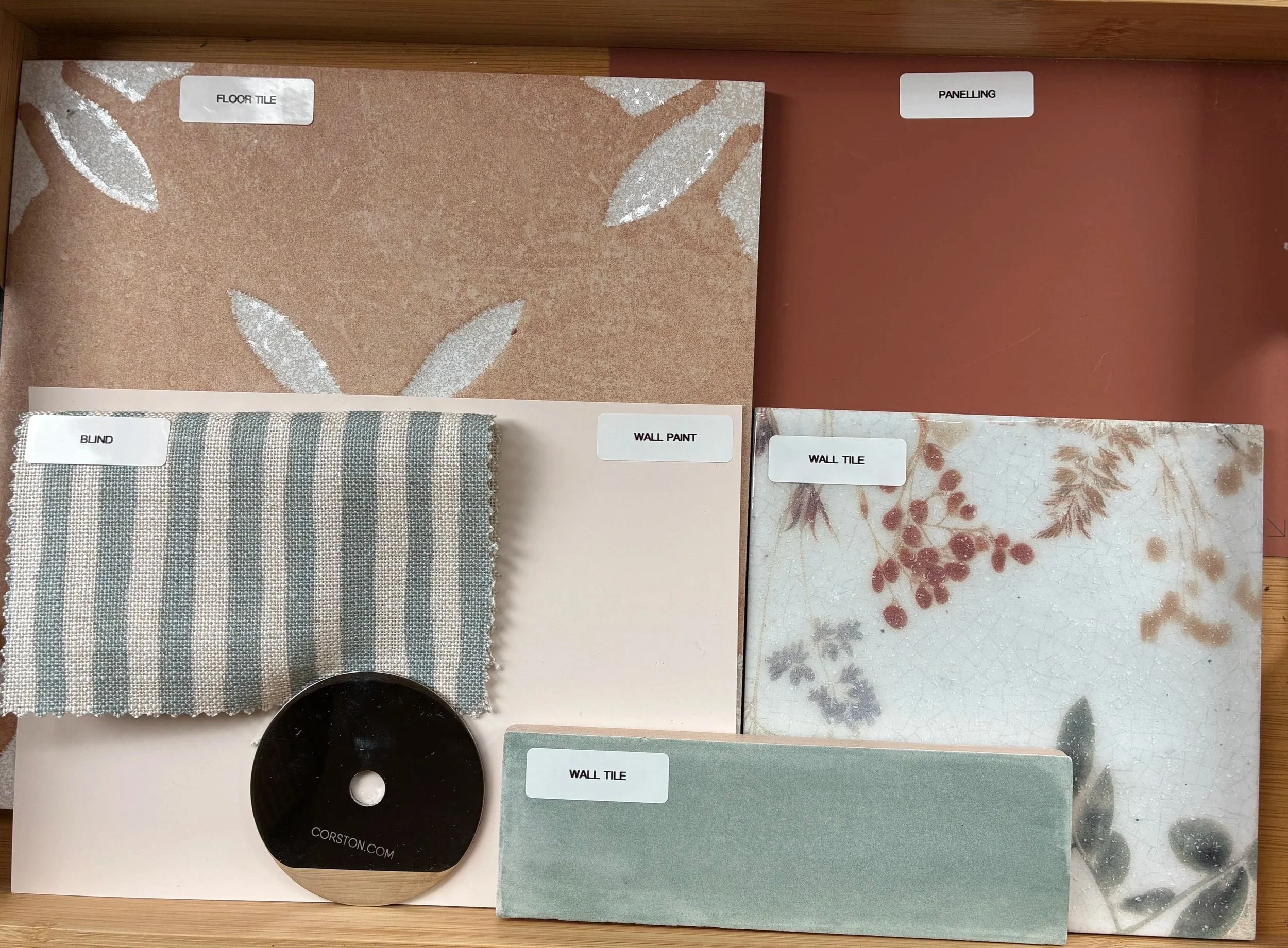 Bathroom sample board