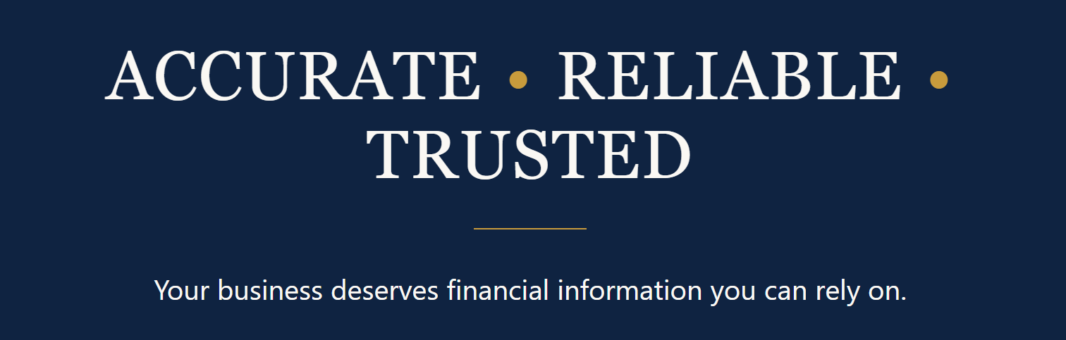Accurate. Reliable. Trusted. Bookkeeping Service