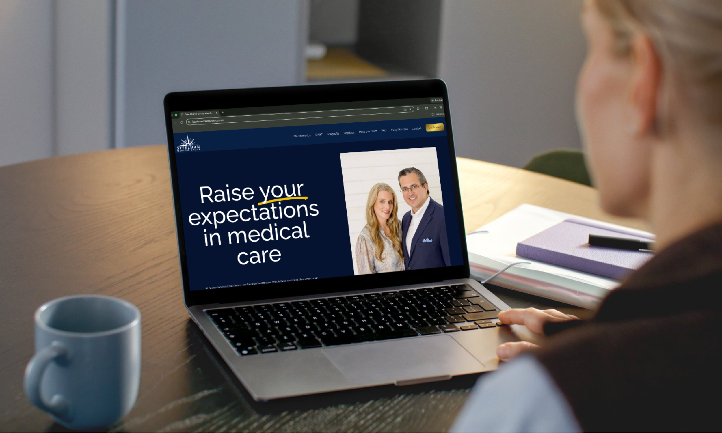 Laptop mockup of website