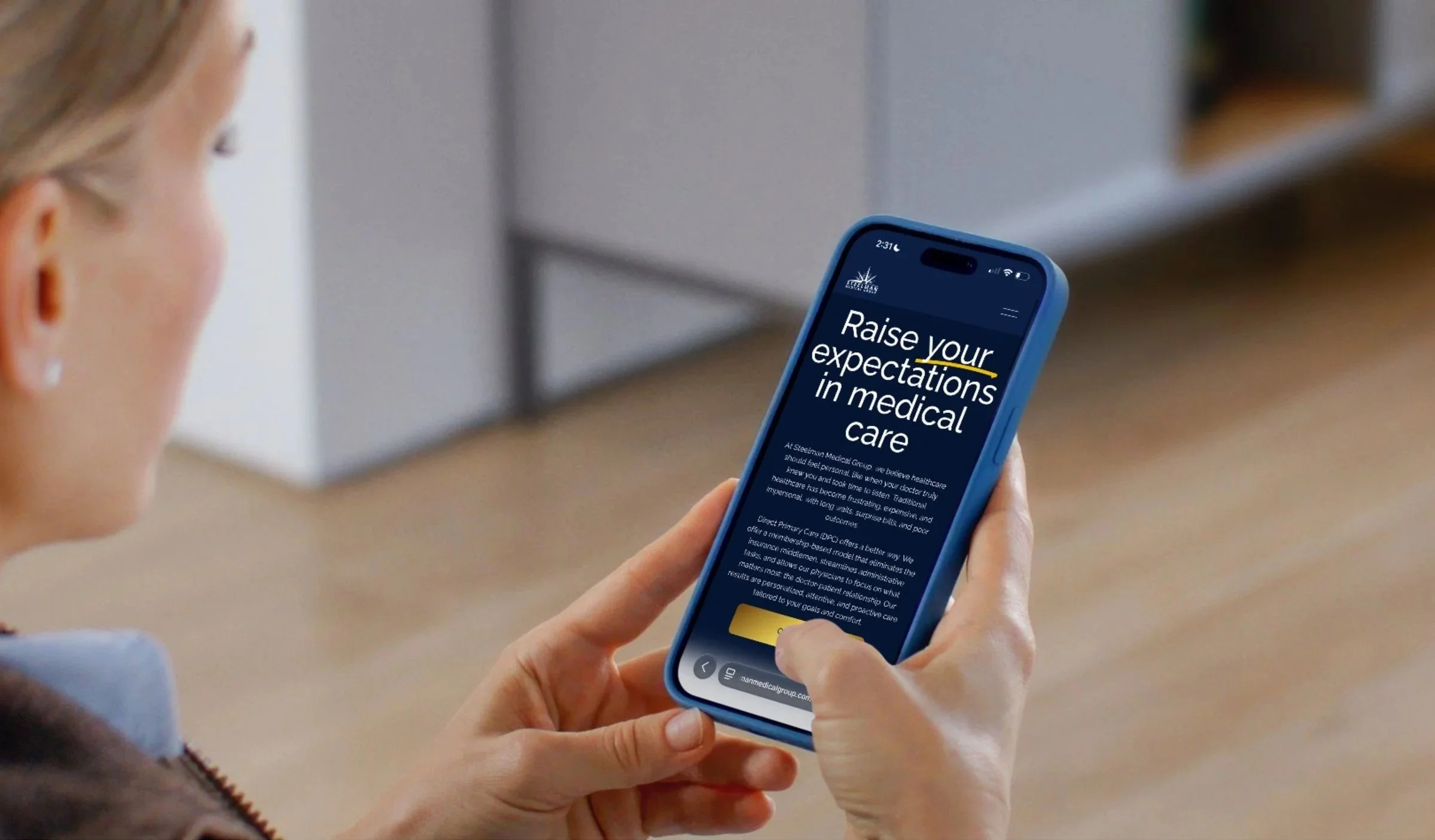 mobile mockup of website