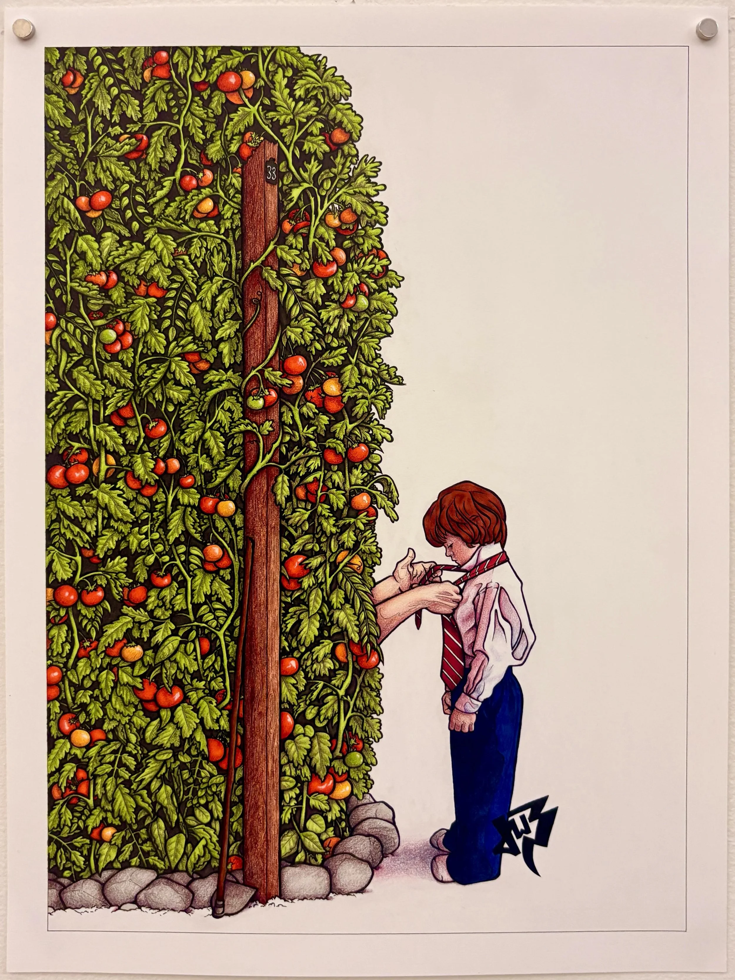 Becoming from Beyond (2026)
18 x 24&rdquo;
Colored Pencils, Alcohol Markers, and Micron Pens

What constitutes a good life? How do we live with the unknown? What projects will we dedicate our lives to?

Making this artwork felt like a truly loving pr