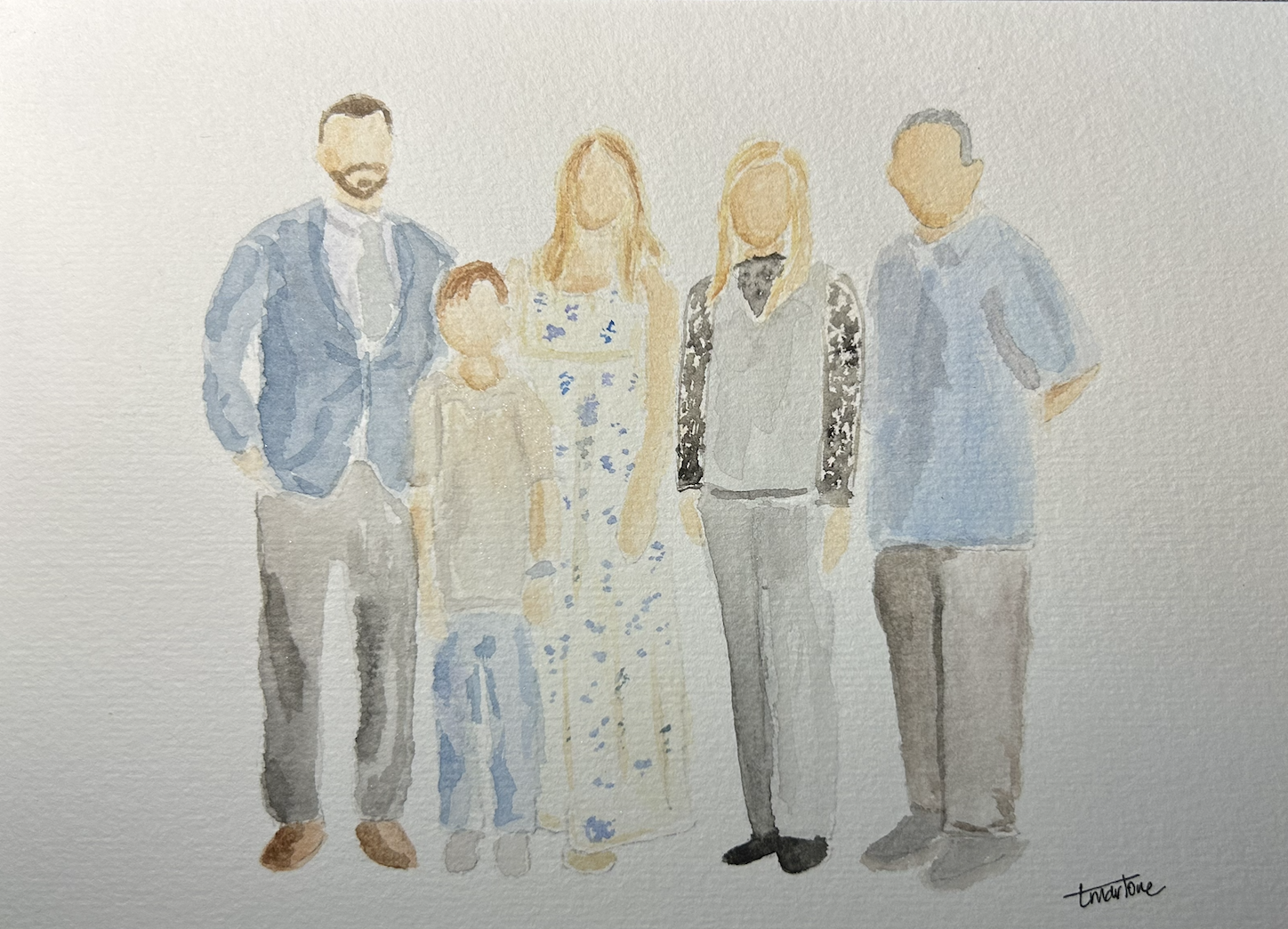 Faceless Watercolor Portrait