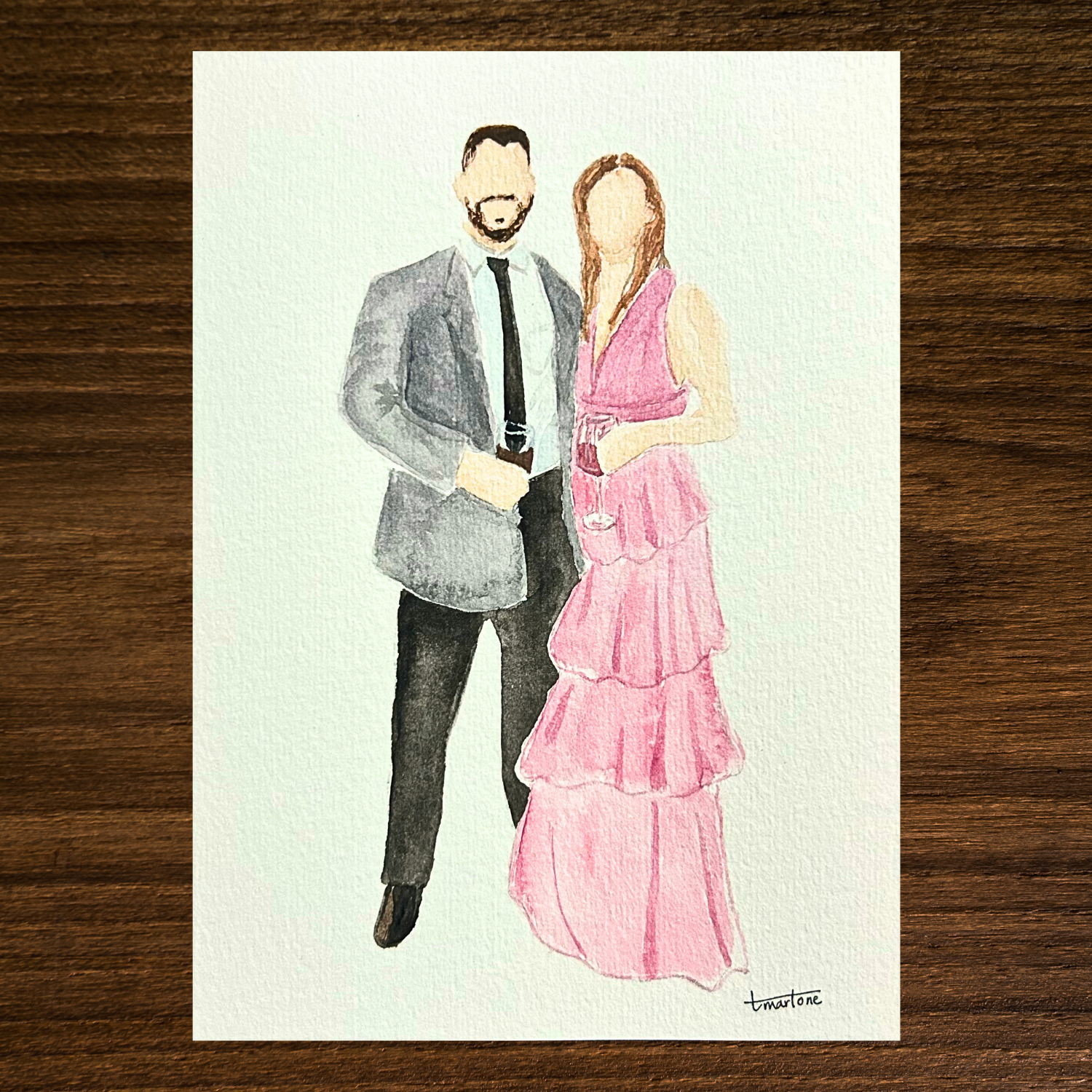 Faceless Watercolor Portrait