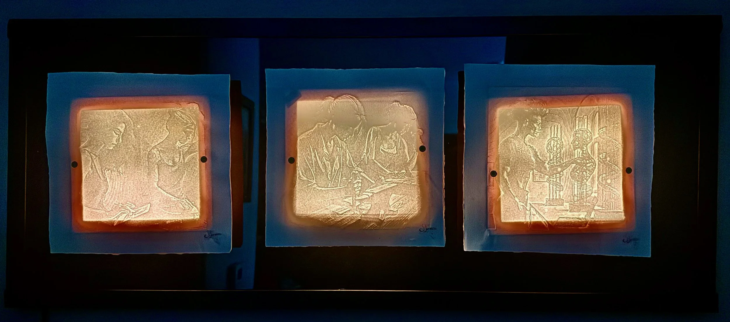 Embossed Paper from 3D relief. Fall 2024