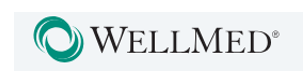 WellMed logo with stylized teal swirl design and black text