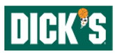 Logo with the text 'DICK'S' in bold white letters on a dark green background.