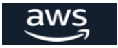 AWS logo on dark blue background