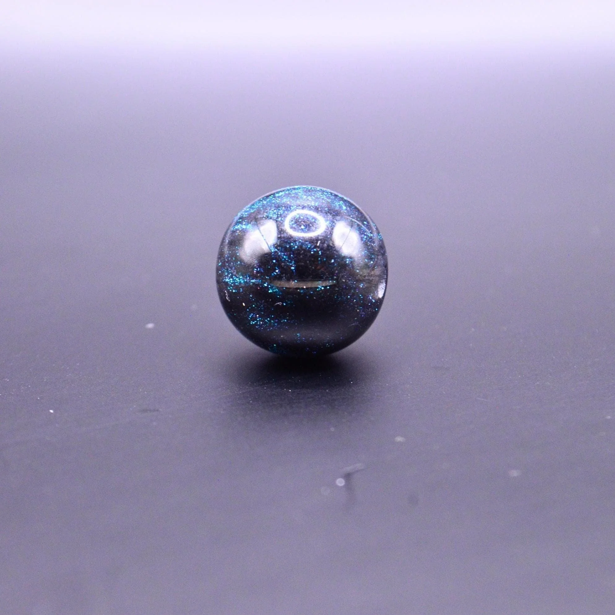 16mm Resin Galaxy Beads • Glitter Shimmer Round Beads • Midnight Blue • 10pc Set