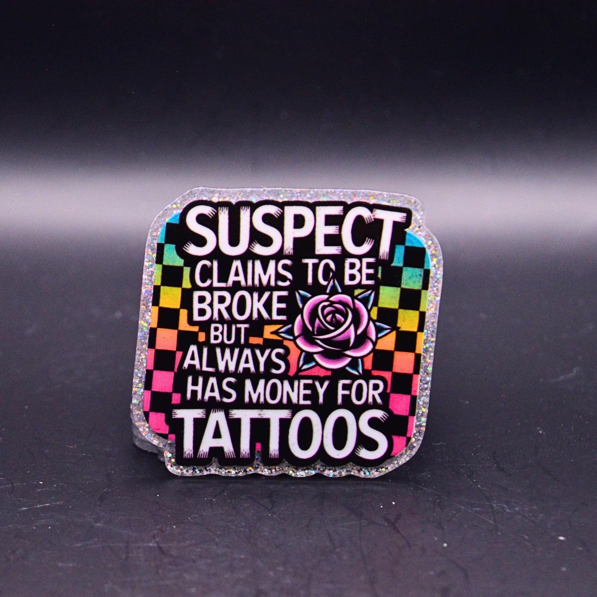 Acrylic Flatback Cabochon • “Suspect Claims…” • 48mm x 48mm • 1pc