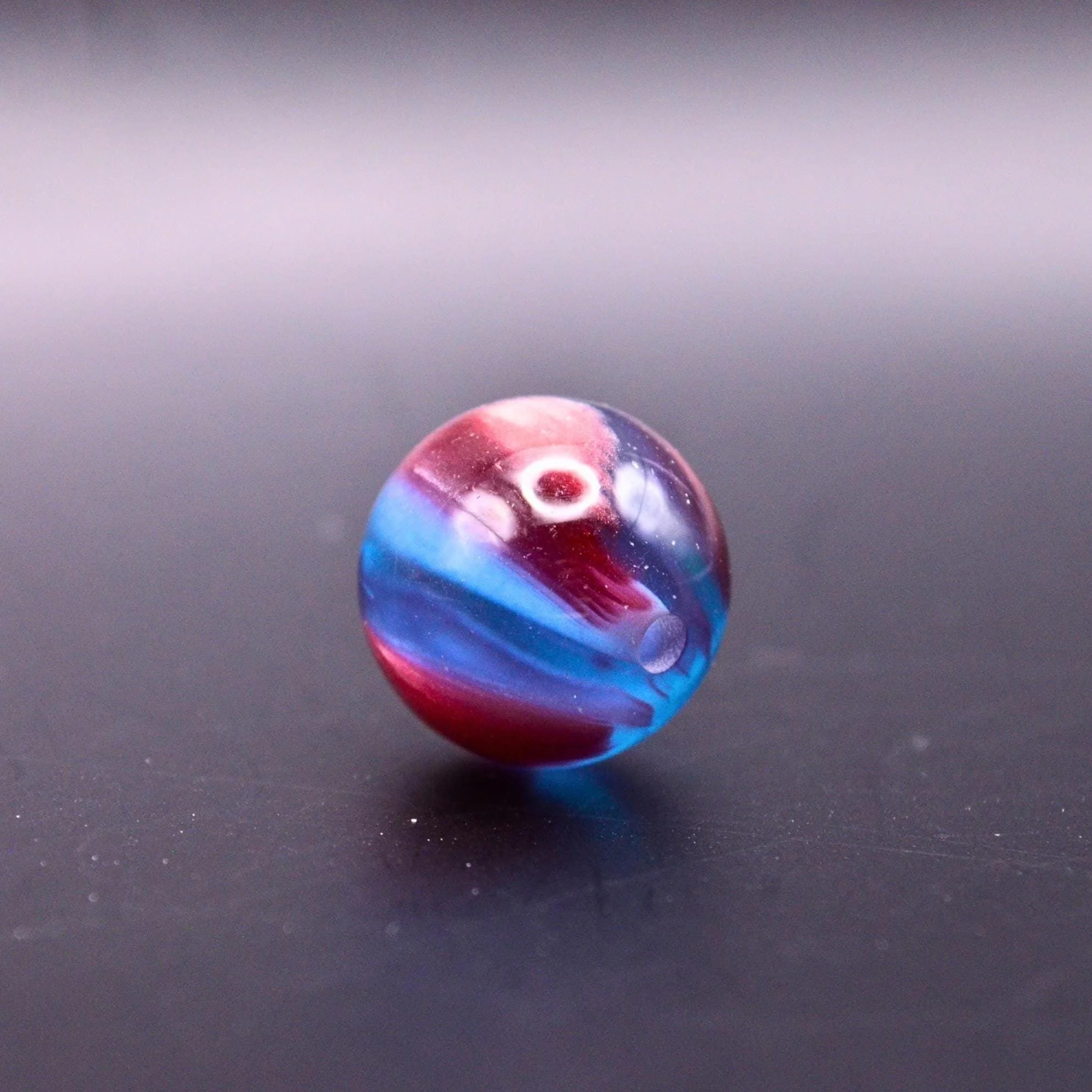 16mm Cat Eye Swirl Acrylic Bead • Plum • 10pcs