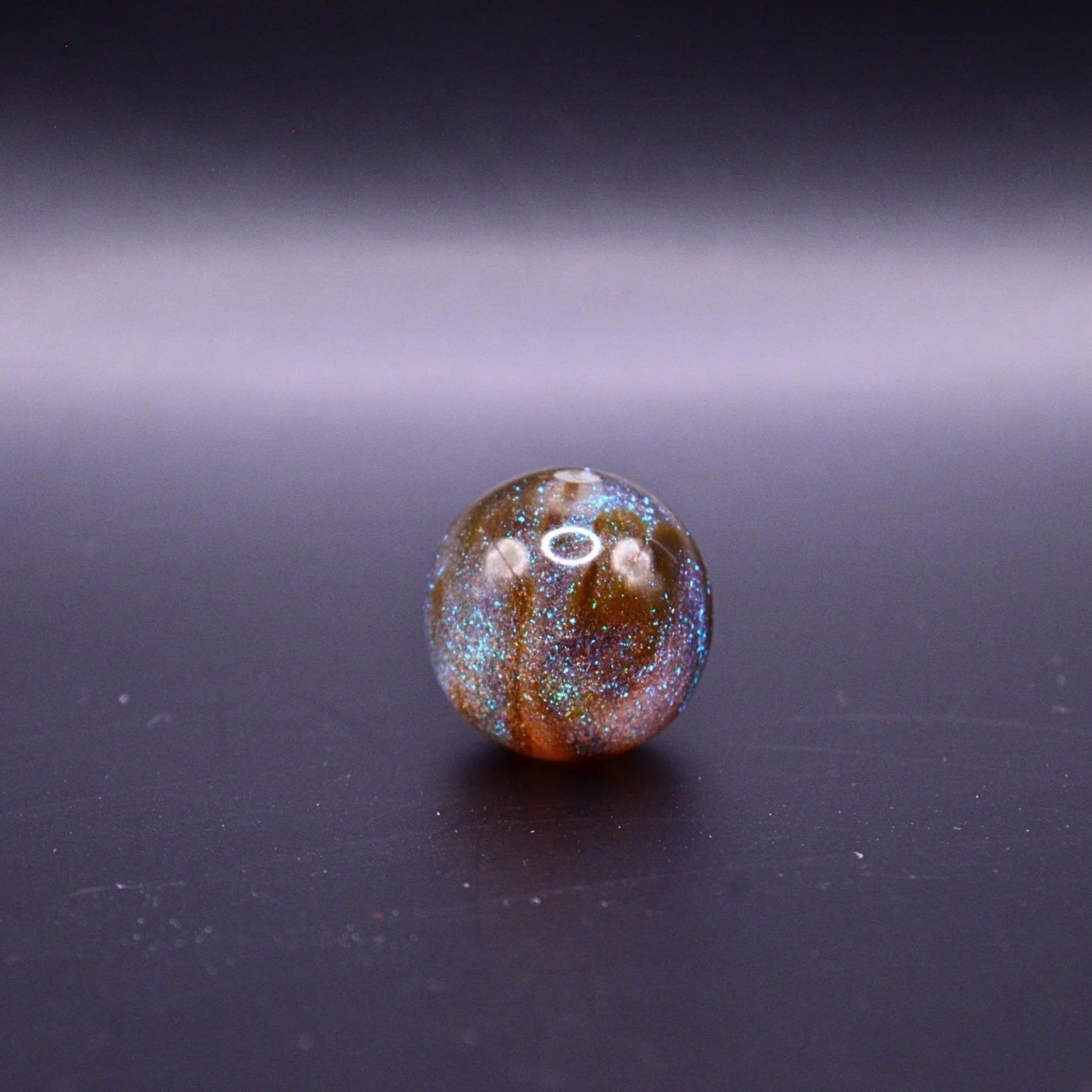 16mm Resin Galaxy Beads • Glitter Shimmer Round Beads • Mocha Brown • 10pc Set
