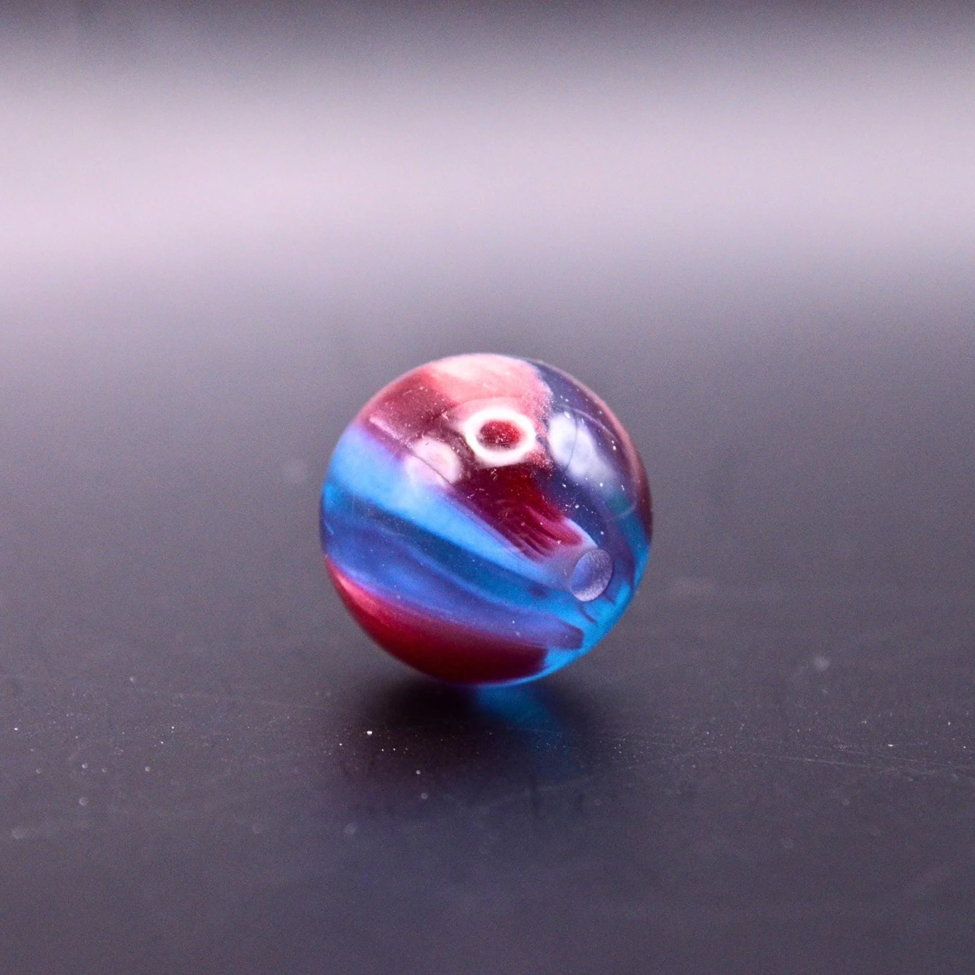 16mm Cat Eye Swirl Acrylic Bead • Plum • 10pcs