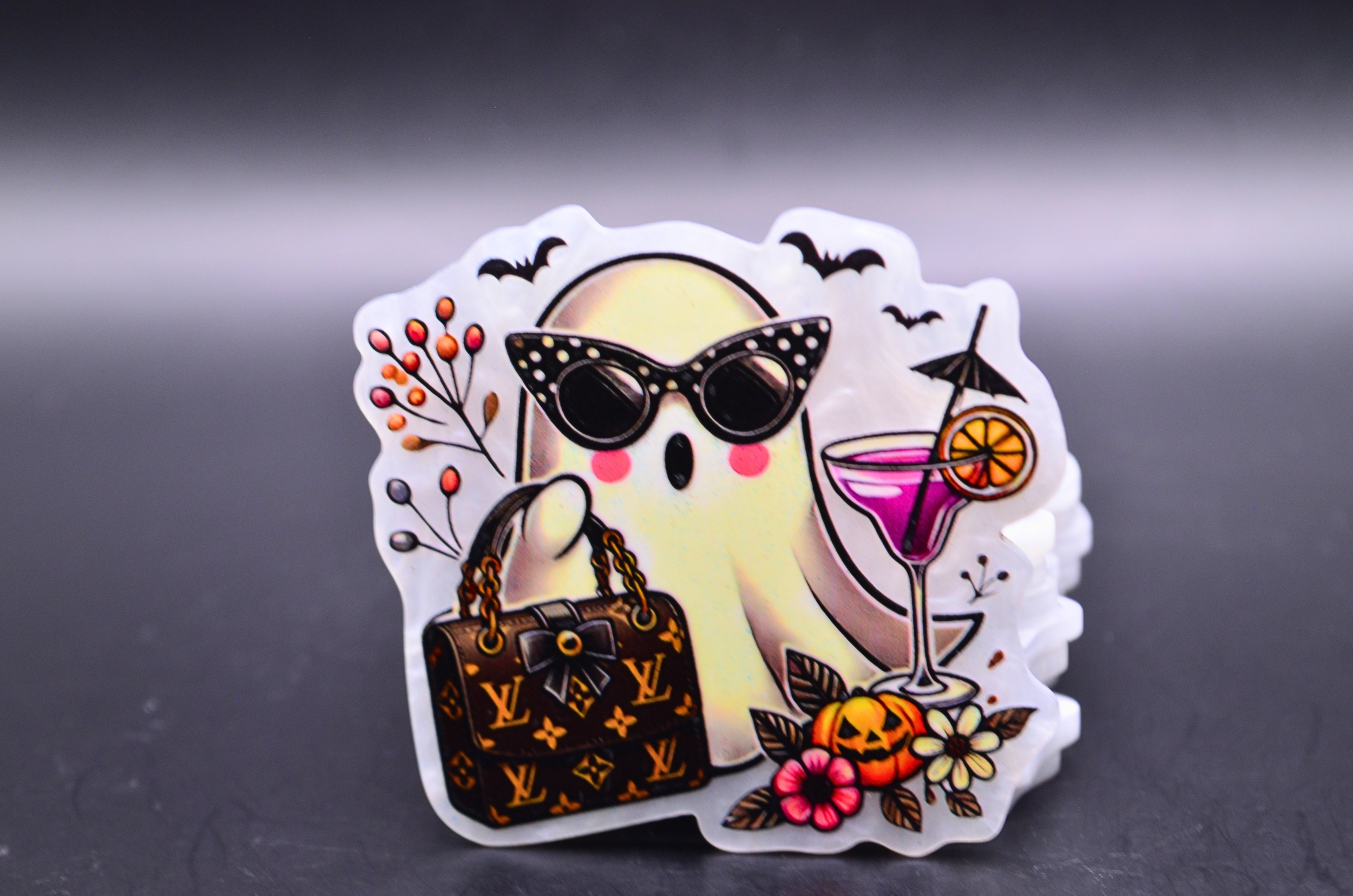Halloween Ghost Flatback | Sunglasses Pumpkin Martini