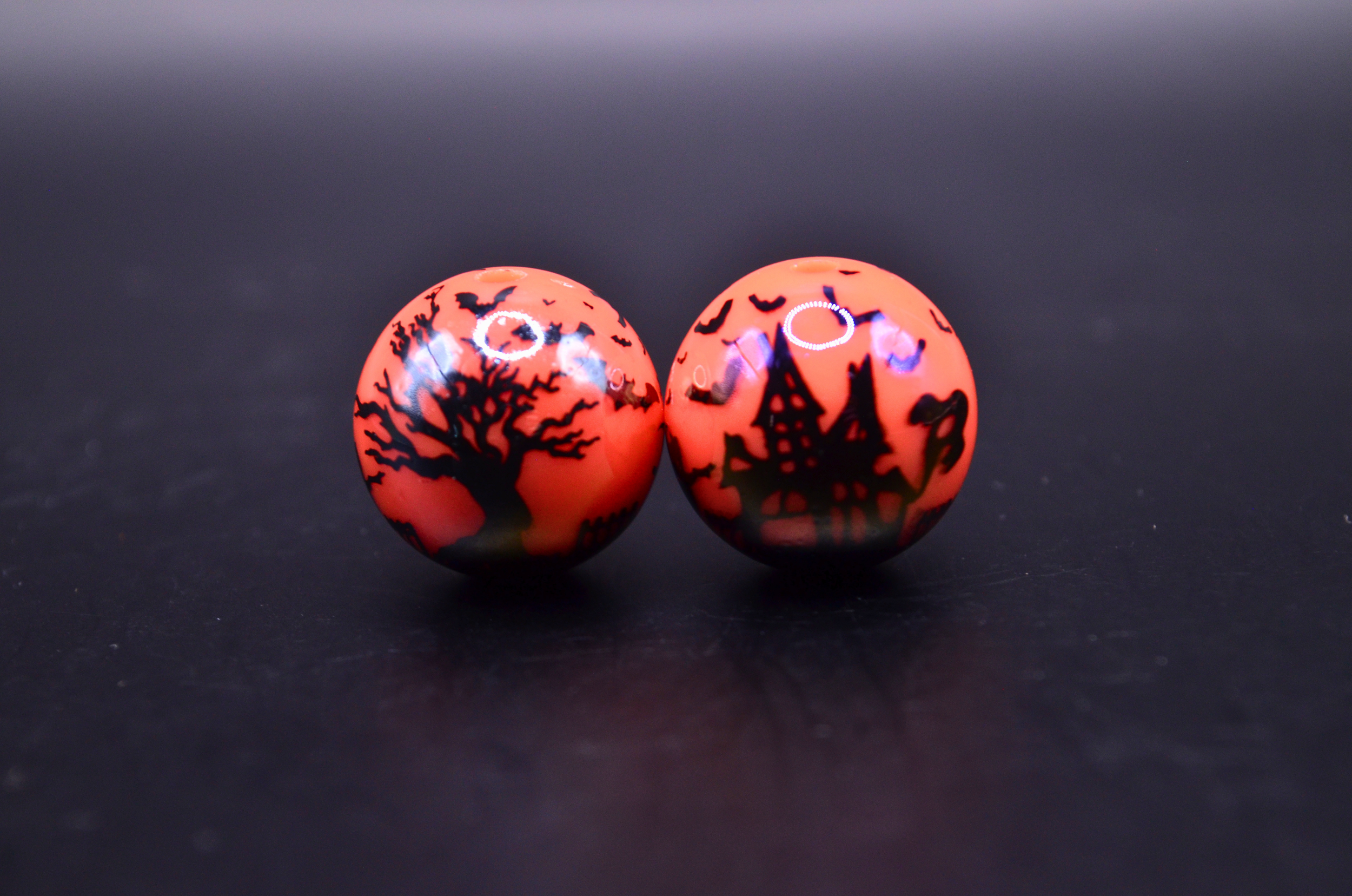 Halloween Scary House Tree Bat Beads | 2mm Hole