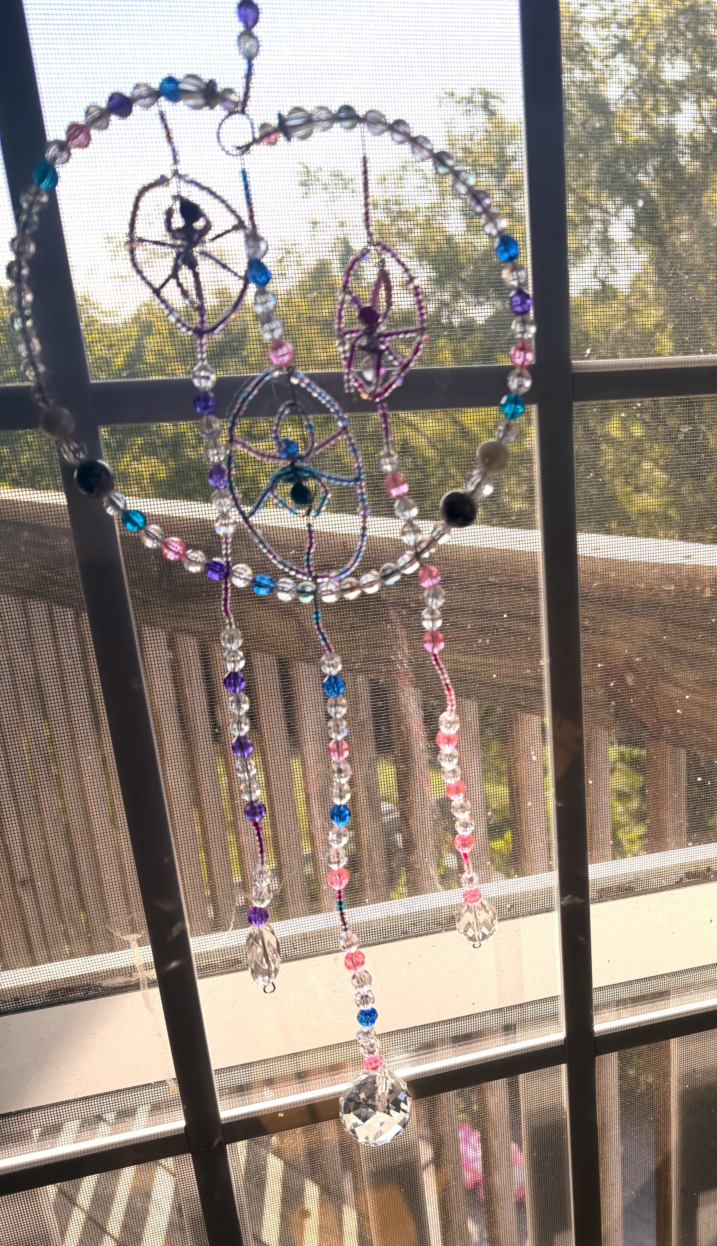 Pastel Spiderweb suncatcher
