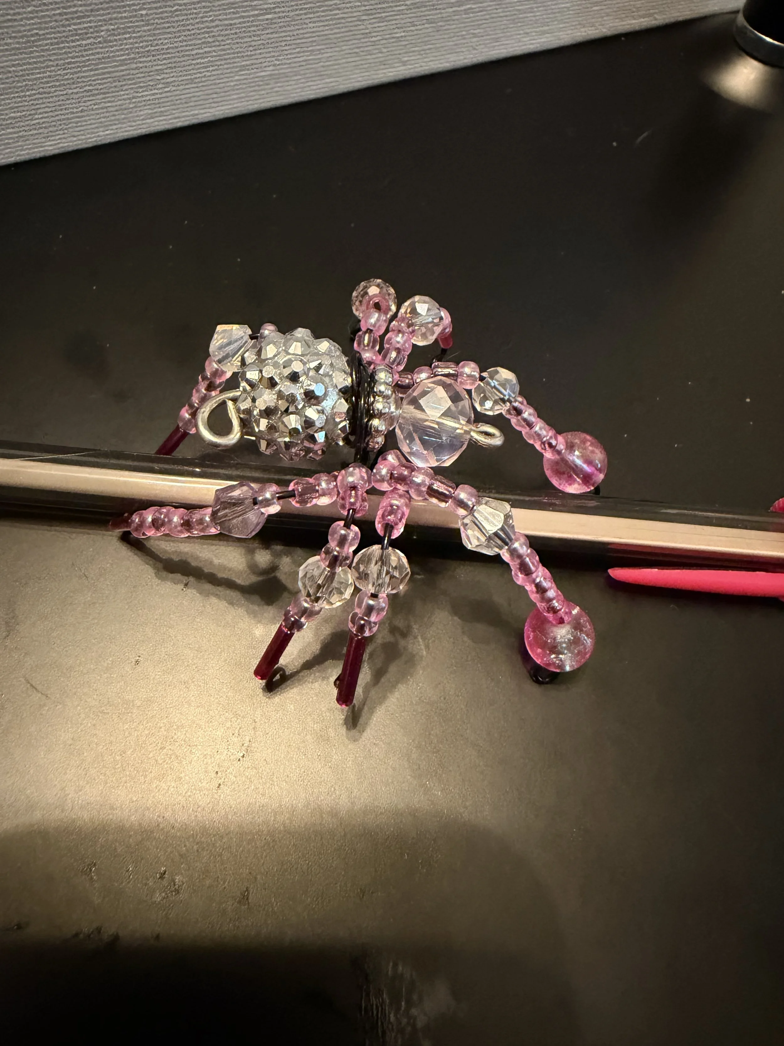 Pink and Silver Spider