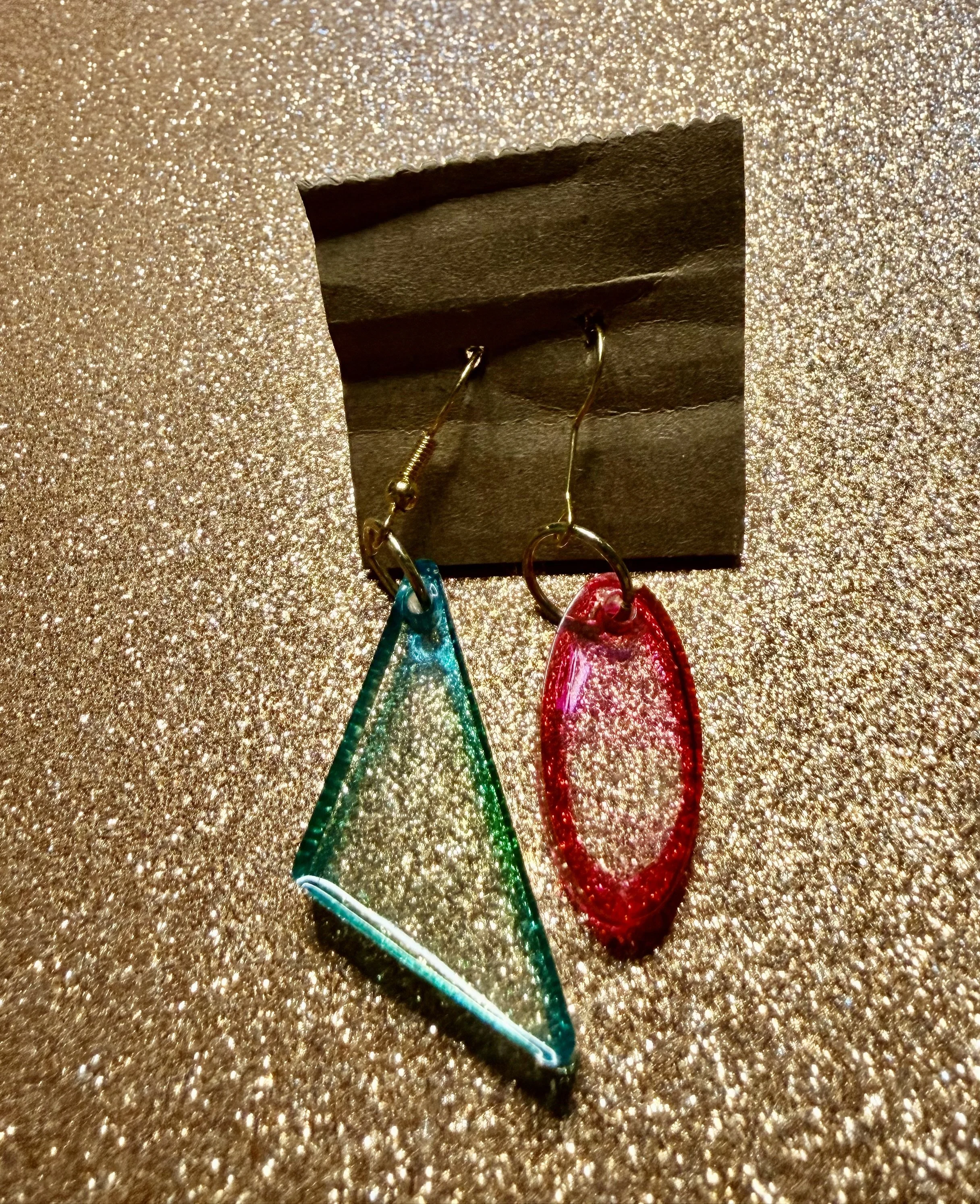 Oval and Triangle Earrings