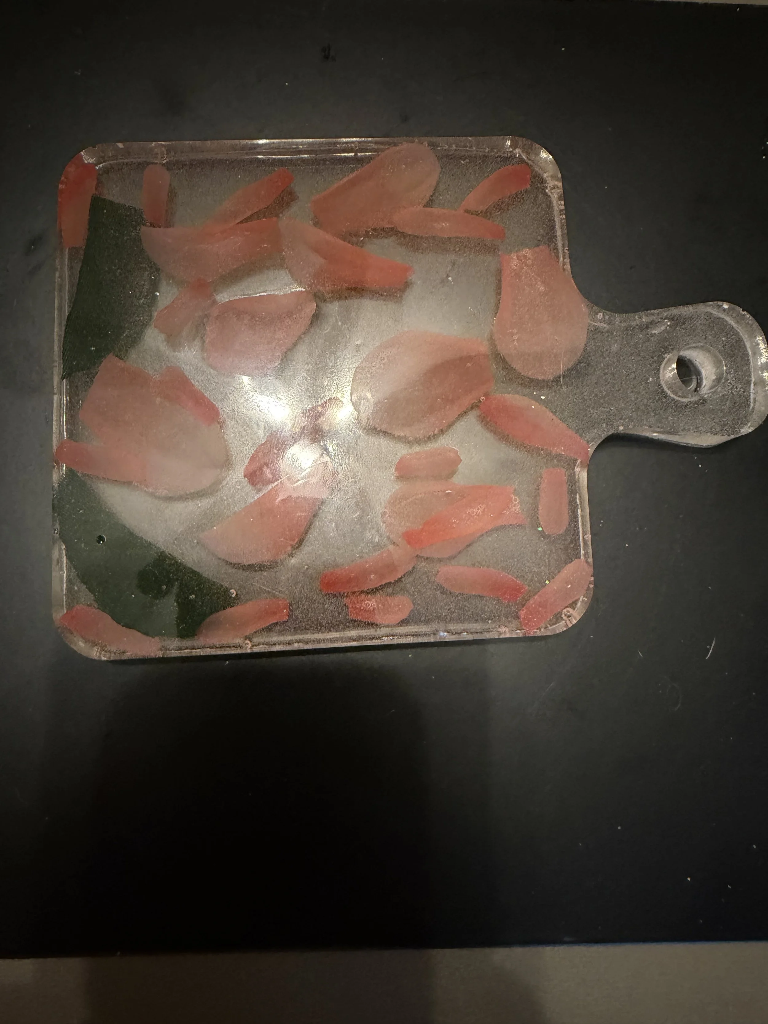 Clear Cutting Board with petals