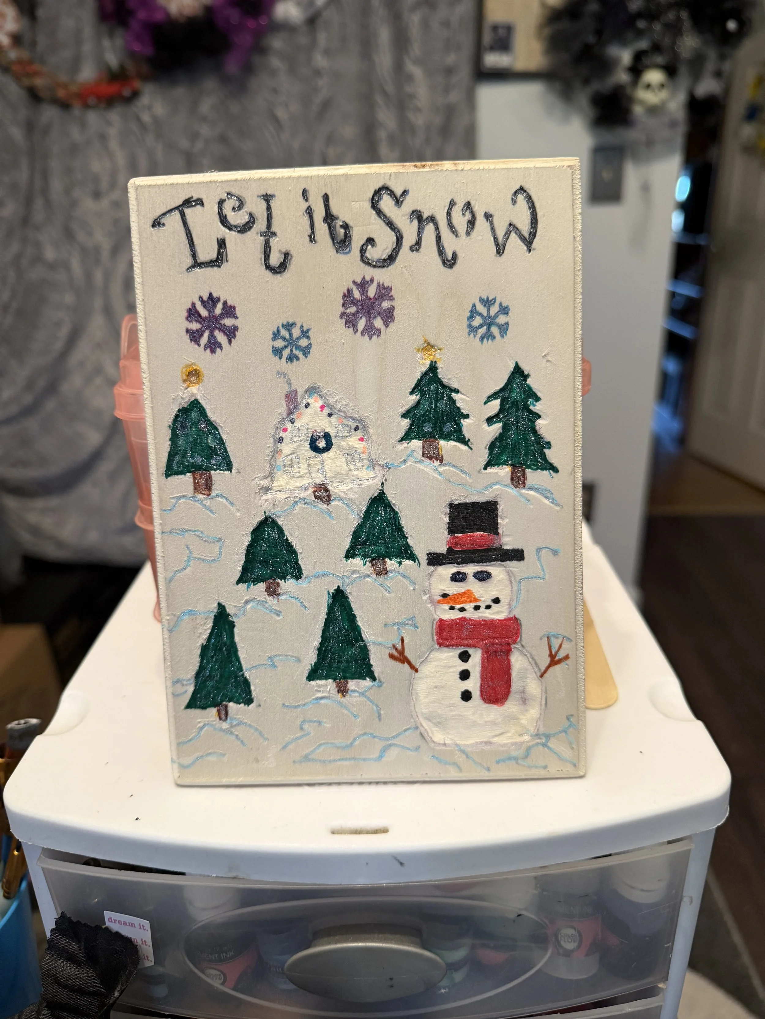 Snowman in the forest