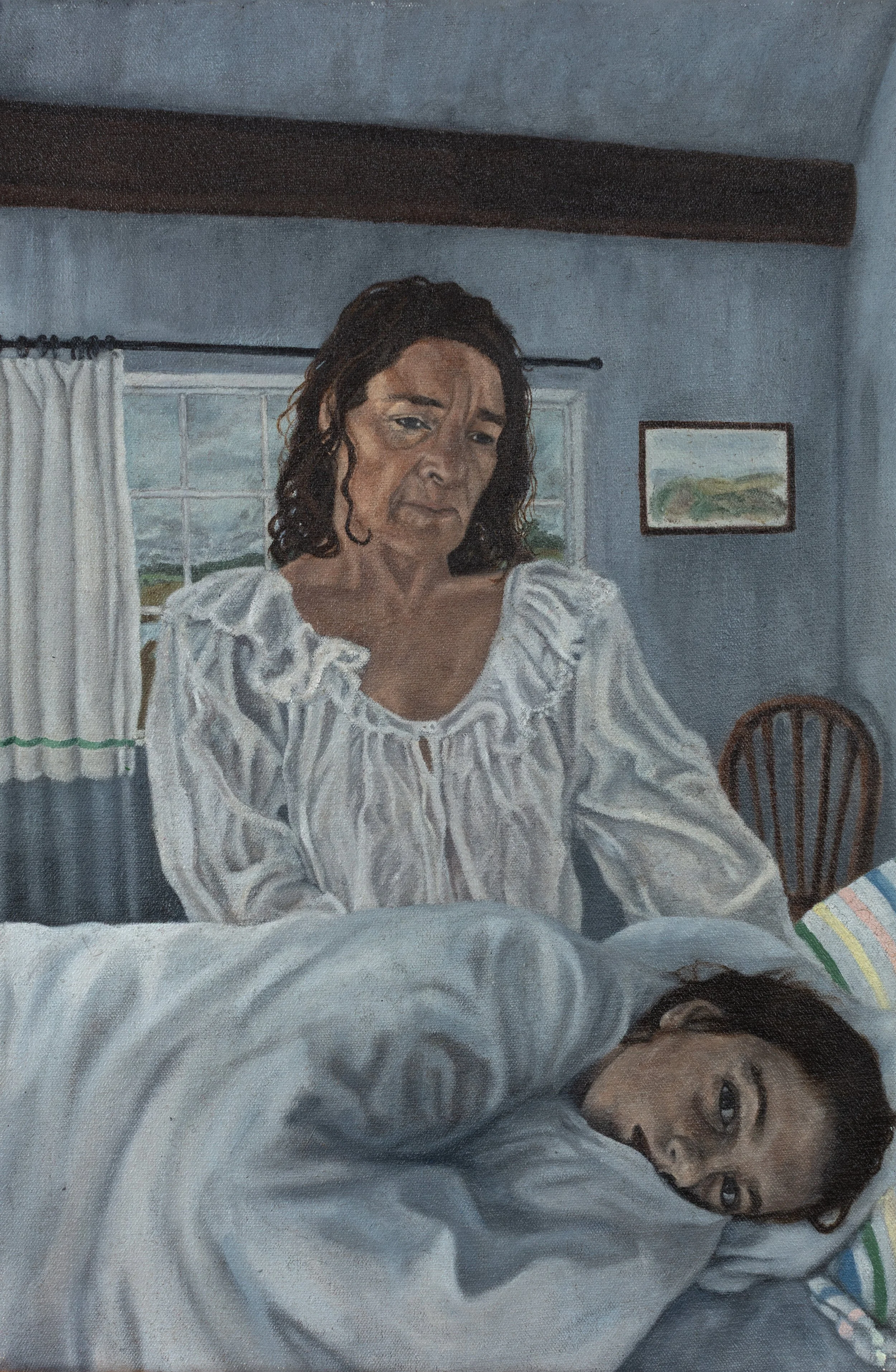'Please, Darling,' oil on canvas, 45x 29.5cm 