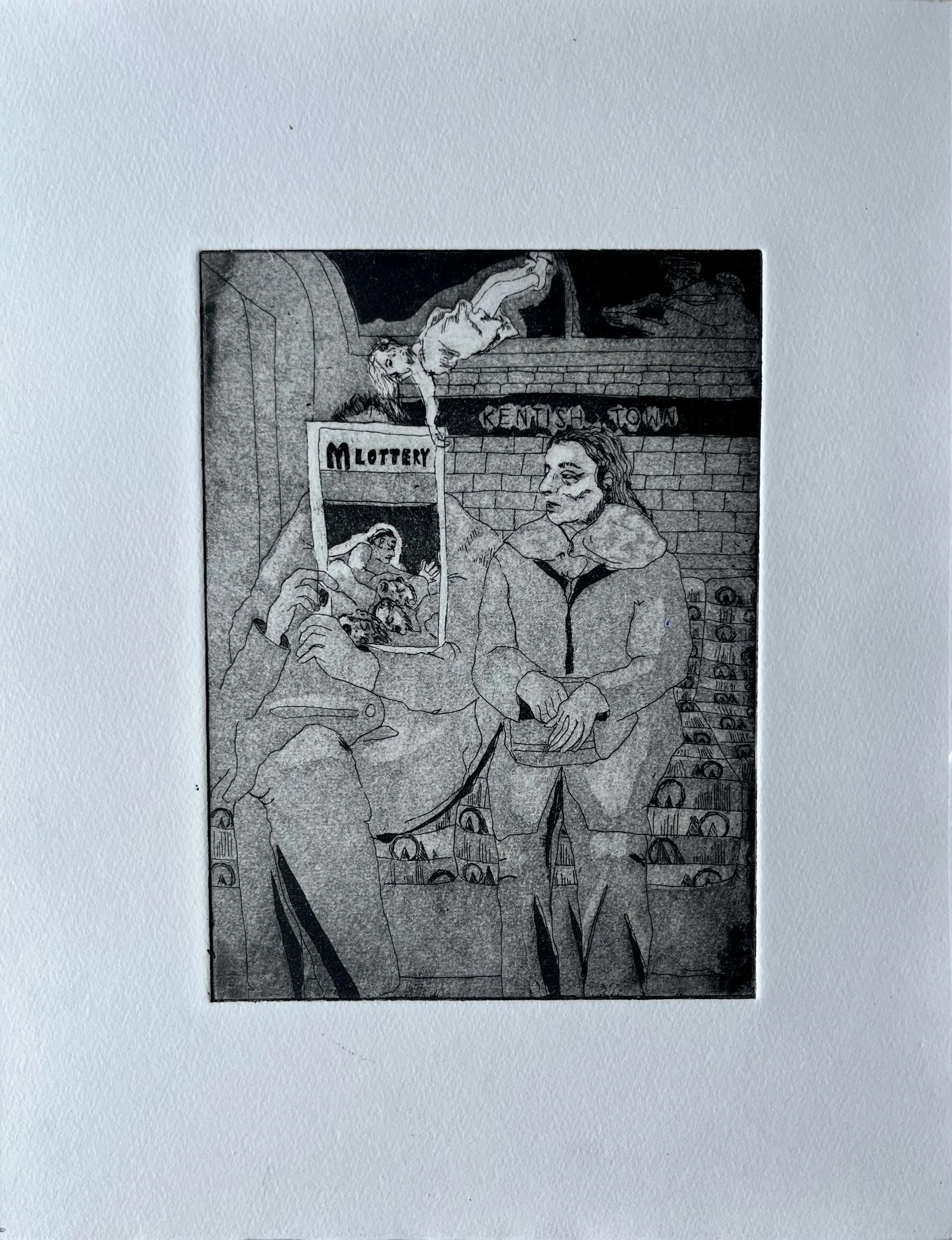 Commuters, Etching, 2025