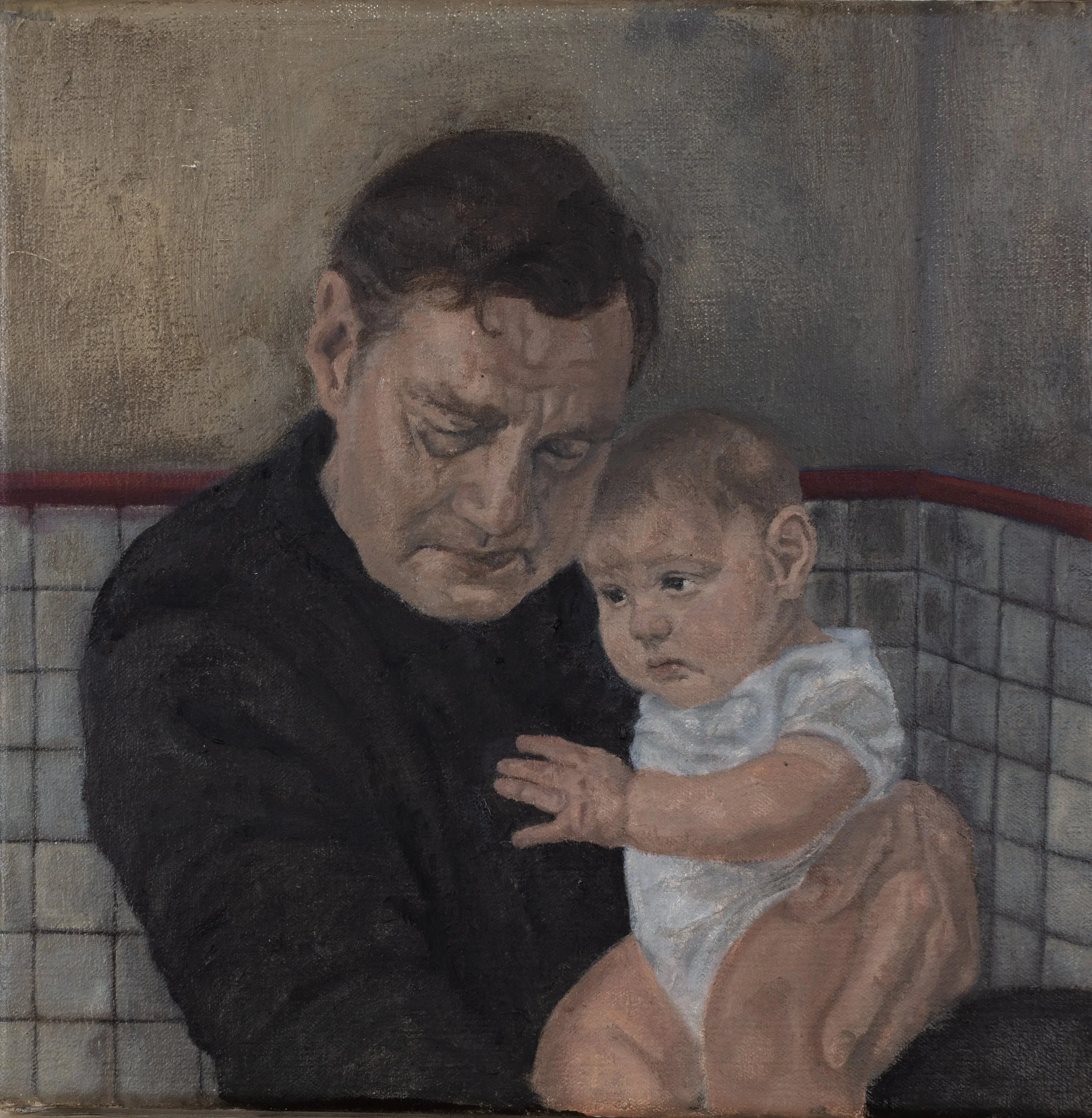 'Hush Now,' oil on canvas, 25x25cm 