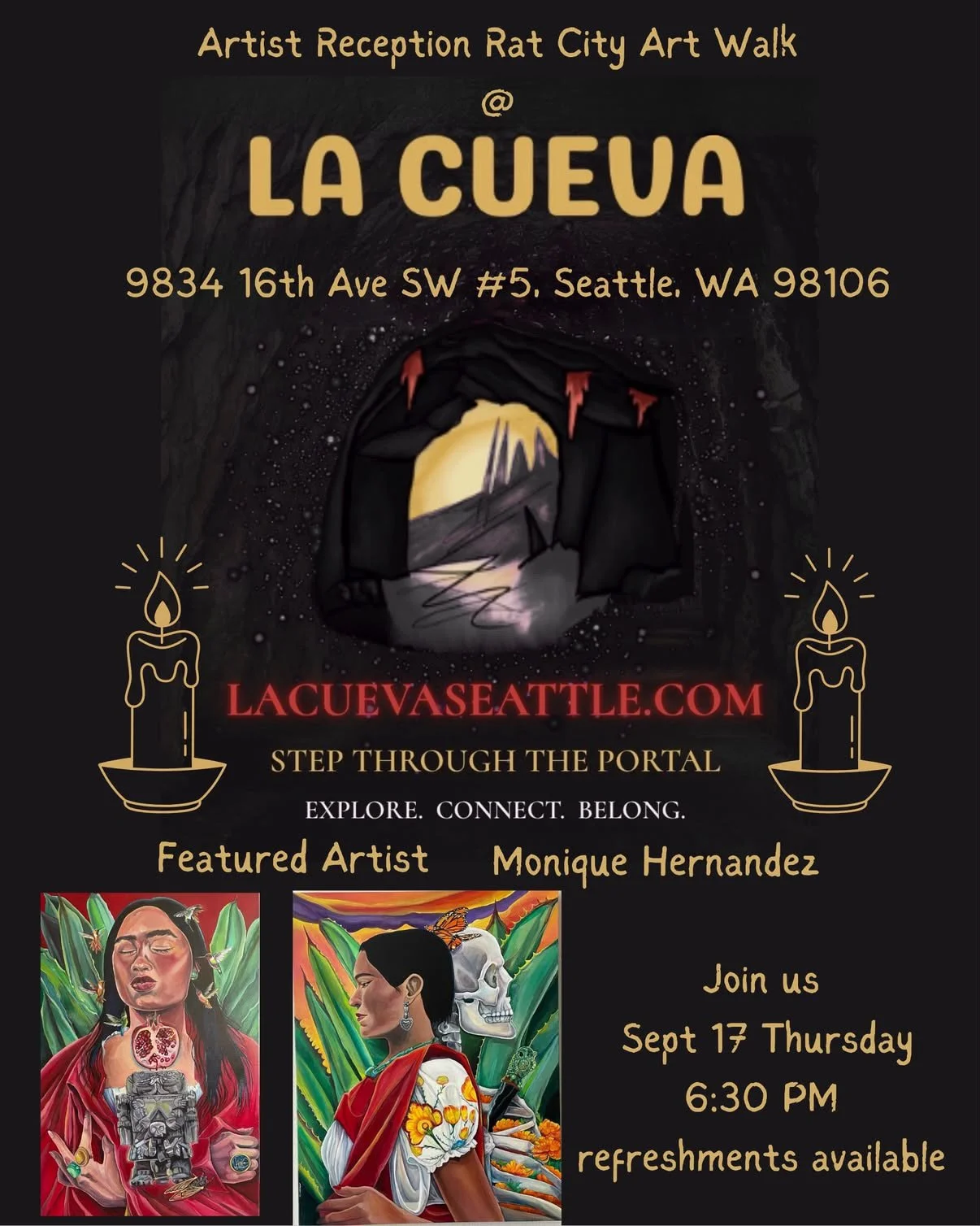 Reception for Artist Monique Hernandez (during Rat City Art Walk)
