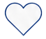 White heart shape on a blue background