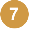 Gold square with white number seven in the center