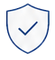 A shield with a check mark inside