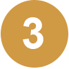 A circular badge with a large gold number three in the center.