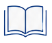 Icon of an open book with a blue outline.