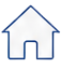 A simple icon of a house with a pointed roof.