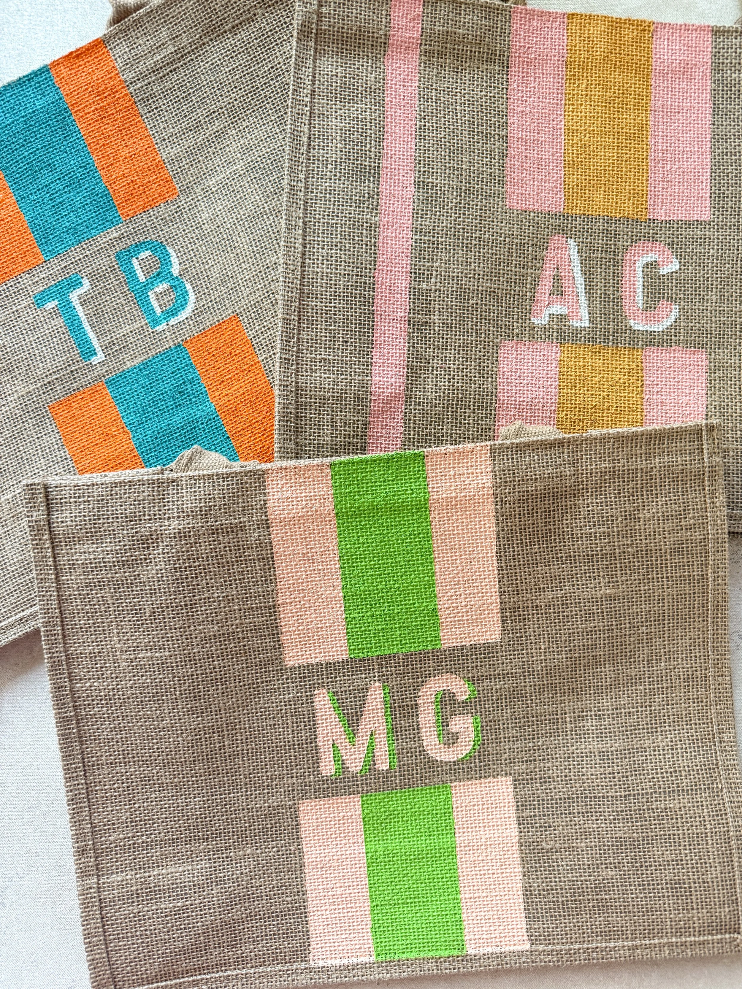 Fun summer monogram painted bags comin&rsquo; at ya! DM me for yours - you know you want one 😉🤍