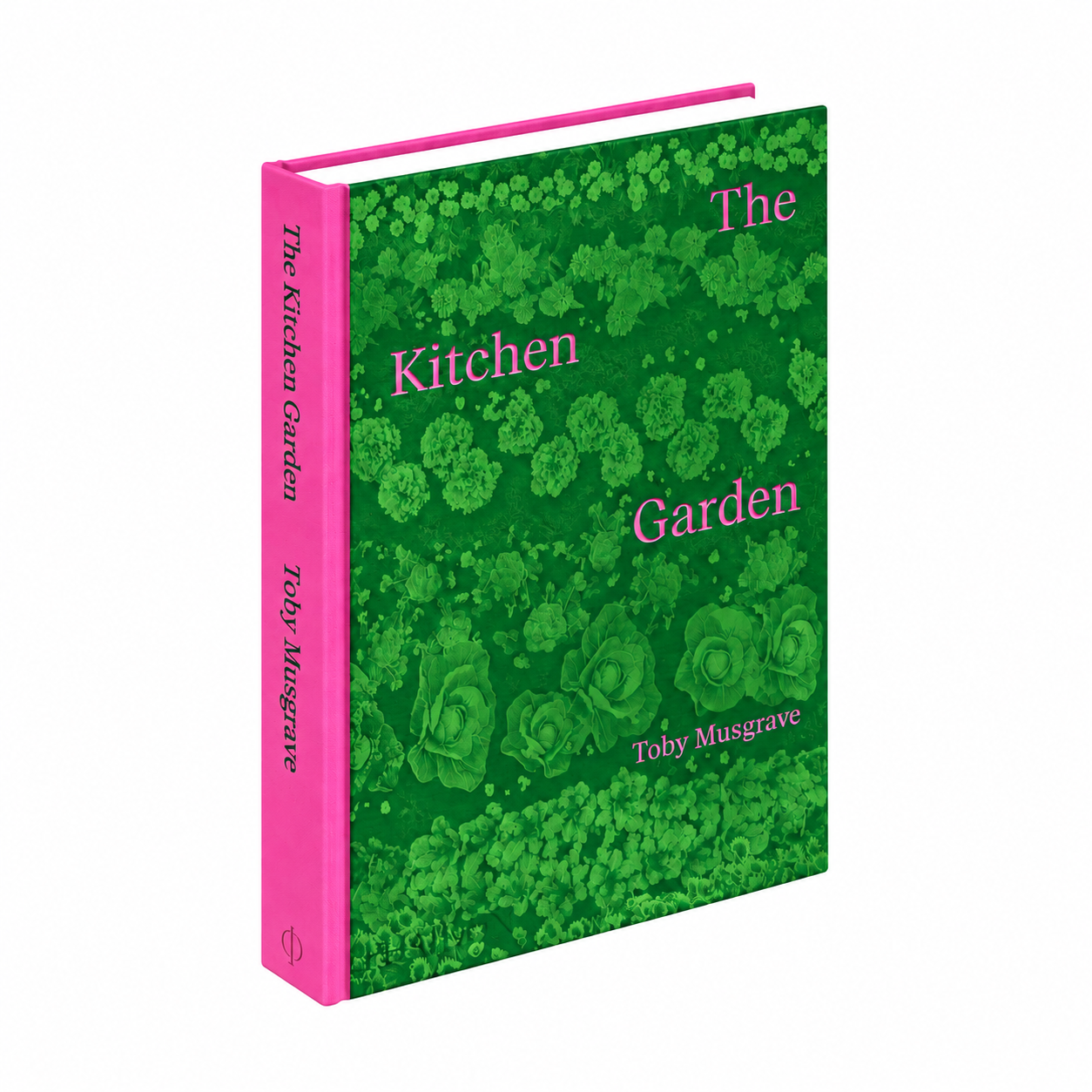 The Kitchen Garden by Toby Musgrave, with a green botanical cover and bright pink spine.