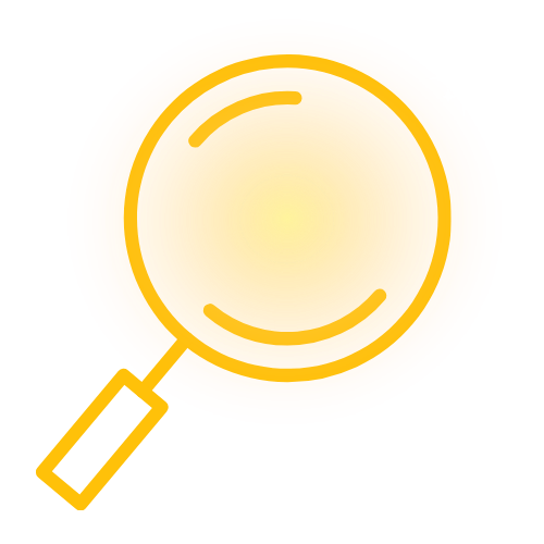 Stylized icon of a light bulb with a yellow base and glowing yellow light.