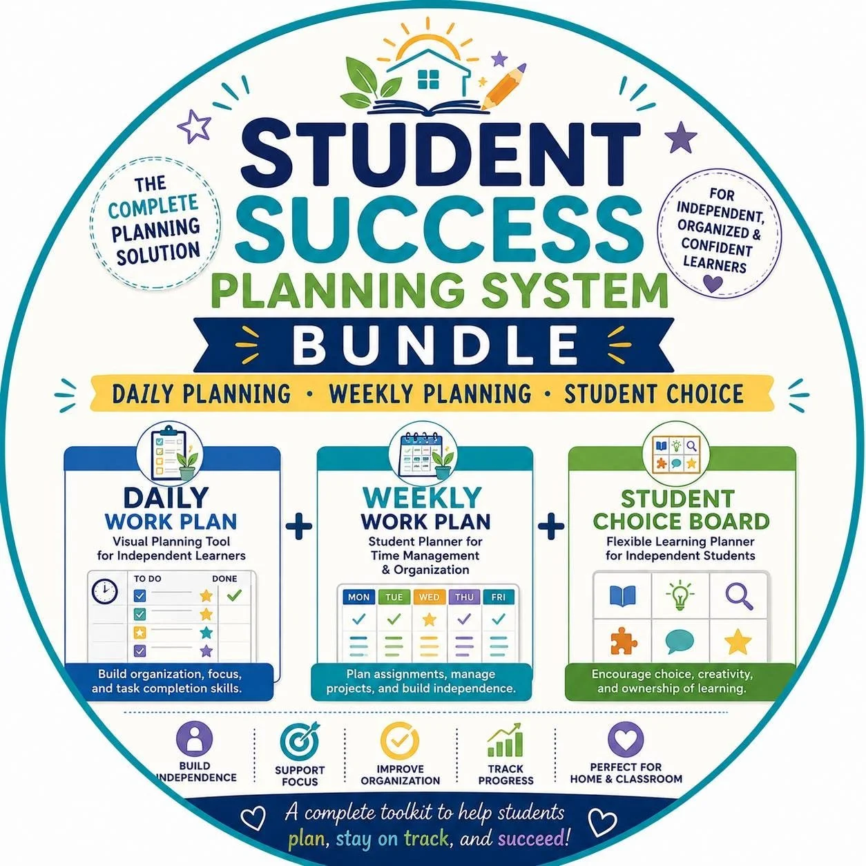 Student Success Planning System Bundle | Executive Functioning Tool | Homeschool & Montessori Printable