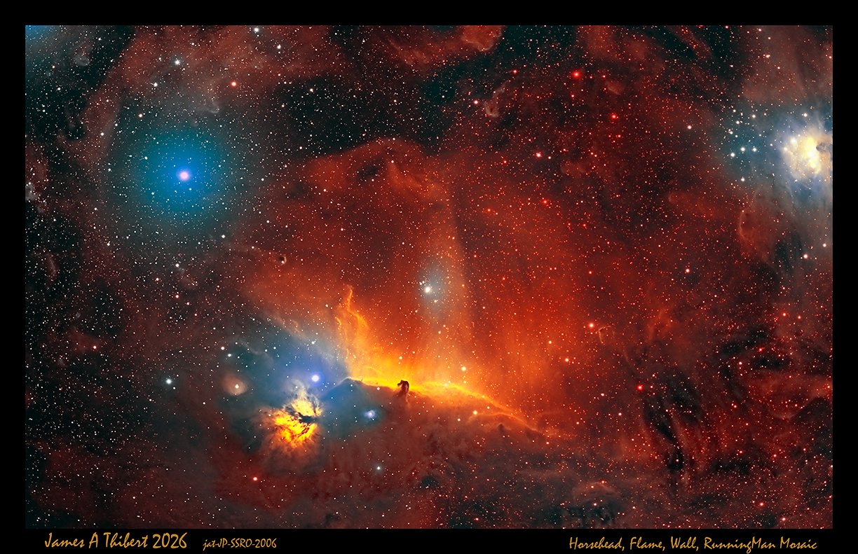 Horsehead, Running Man, Flame Region in Orion