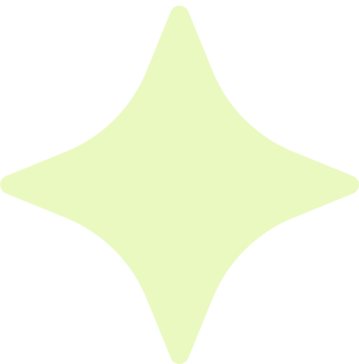 Large pale green four-pointed star-shaped graphic on a black background