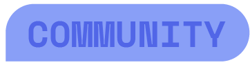 Blue rounded button labeled “COMMUNITY”