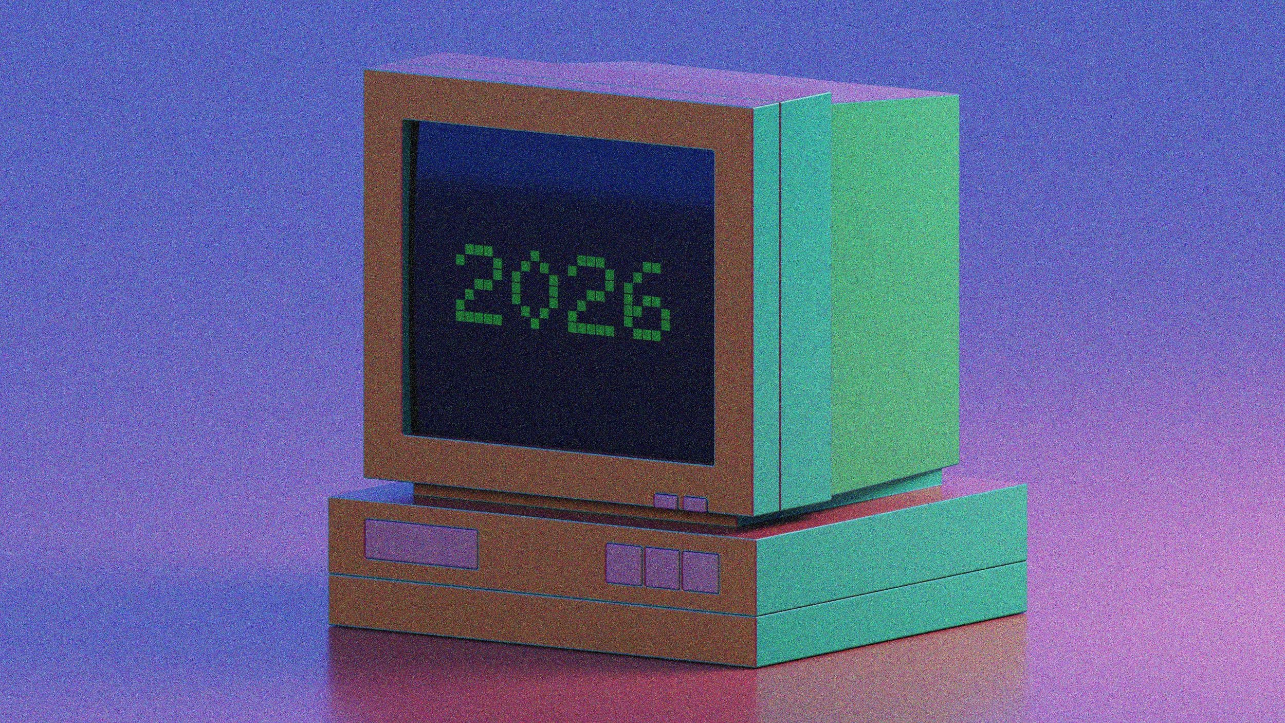Computer mit der Jahreszahl 2026 als Symbol für Zukunft, Digitalisierung und Wandel.