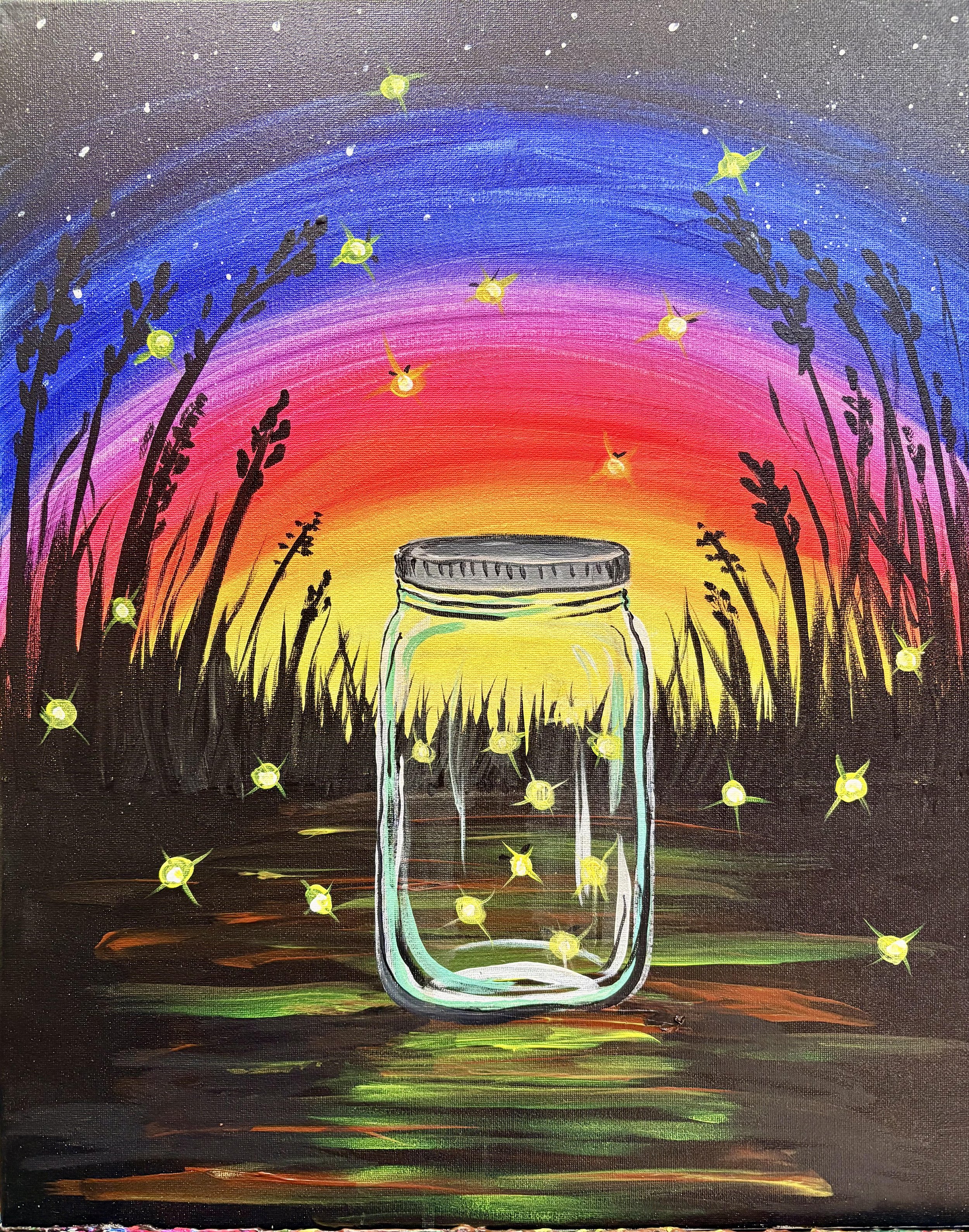 Mason Jar with Fireflies
