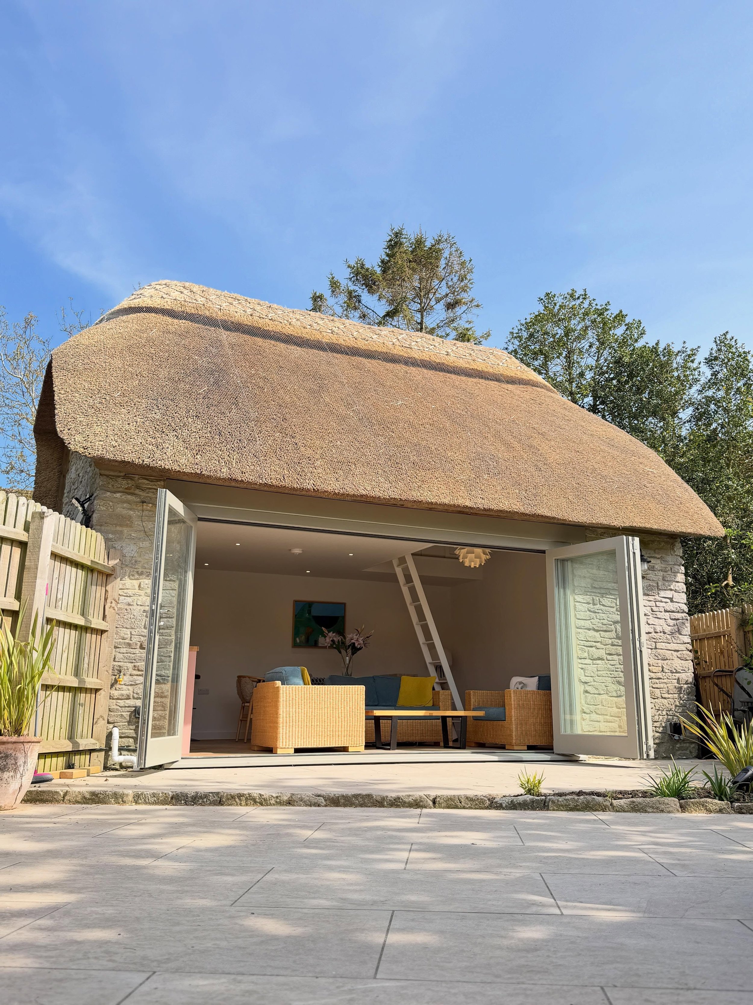 Recent garage transformation completed in Corfe Castle. 

From unused space to a beautiful, functional garden room. 

More pictures of this to follow.