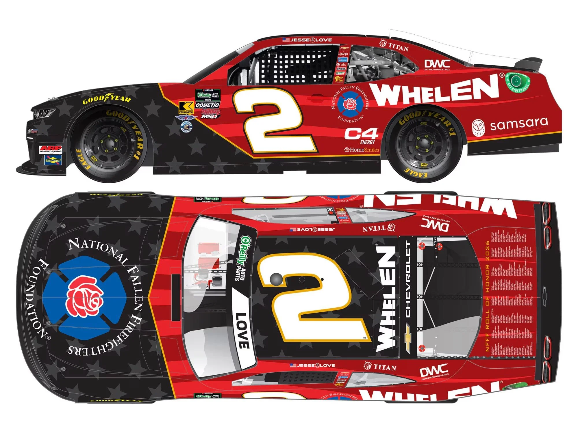 JESSE LOVE 2026 WHELEN/ NATIONAL FALLEN FIREFIGHTERS FOUNDATION 1:64 ARC DIECAST