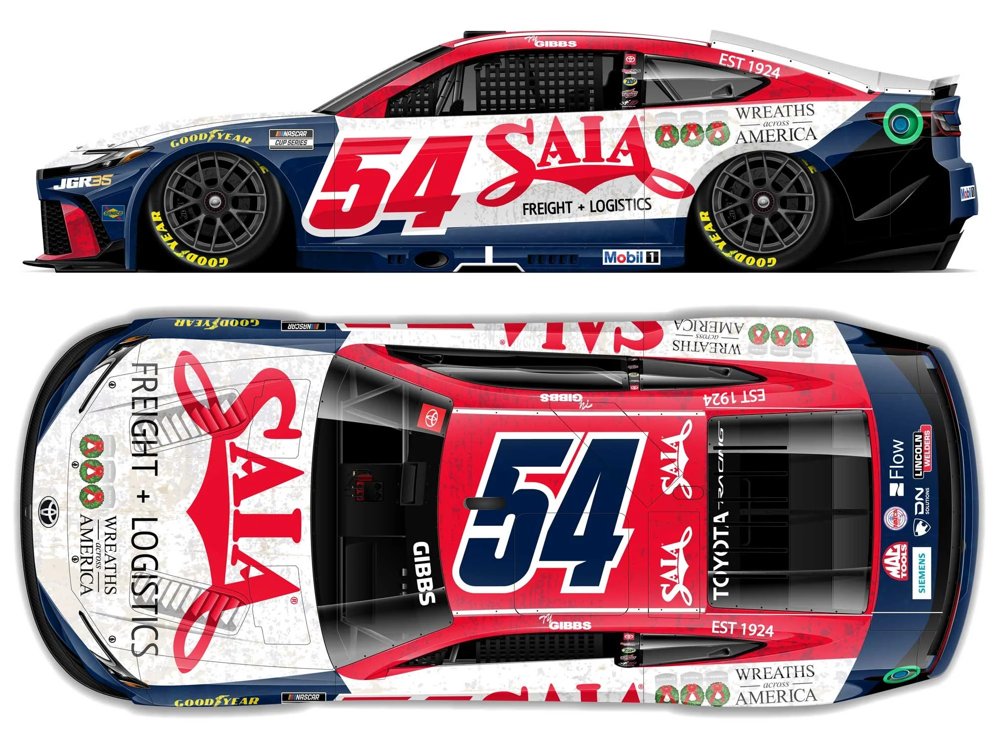 TY GIBBS 2026 SAIA WREATHS ACROSS AMERICA 1:64 ARC DIECAST