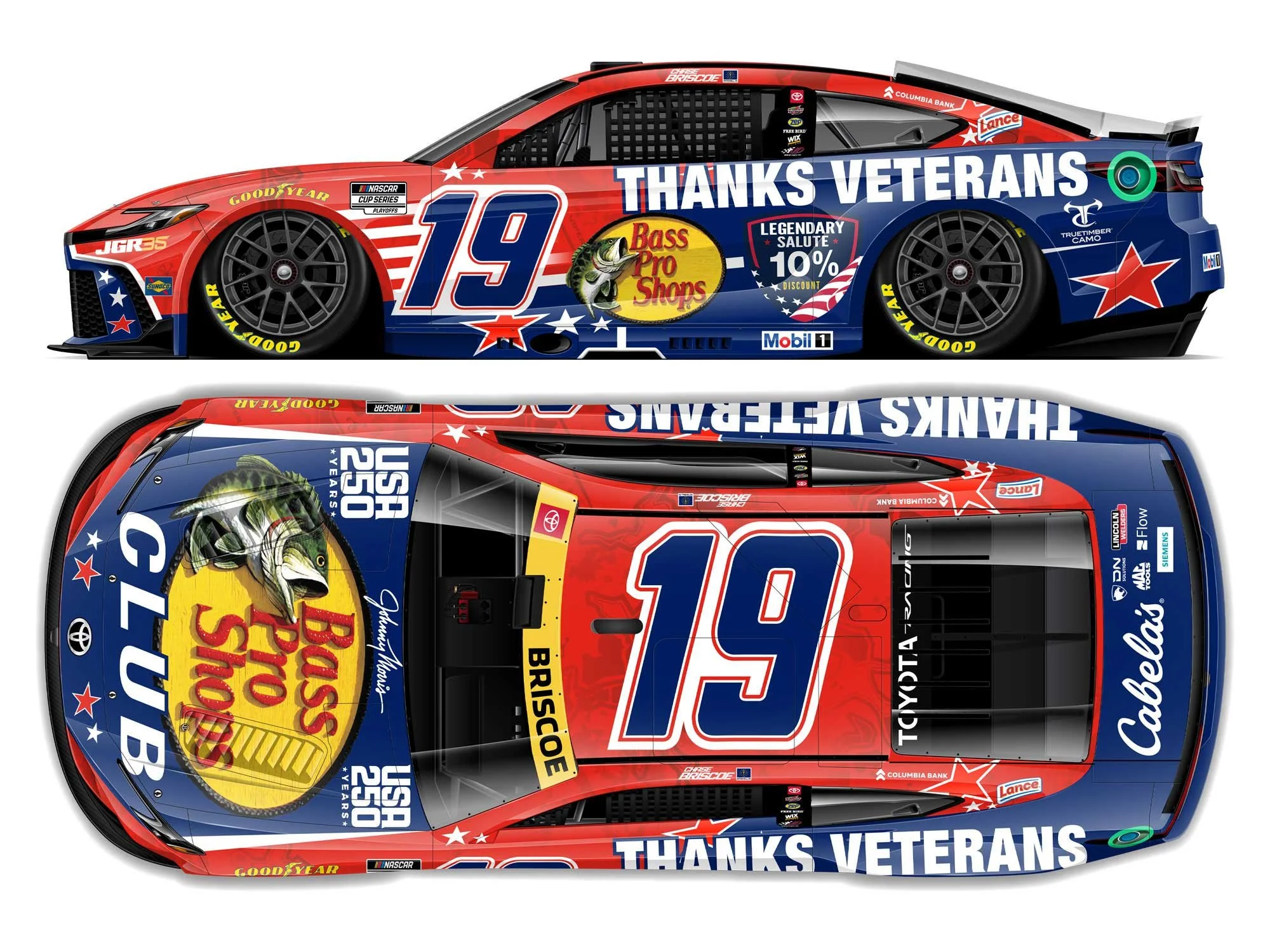 CHASE BRISCOE 2026 BASS PRO SHOPS THANKS VETERANS 1:64 ARC DIECAST