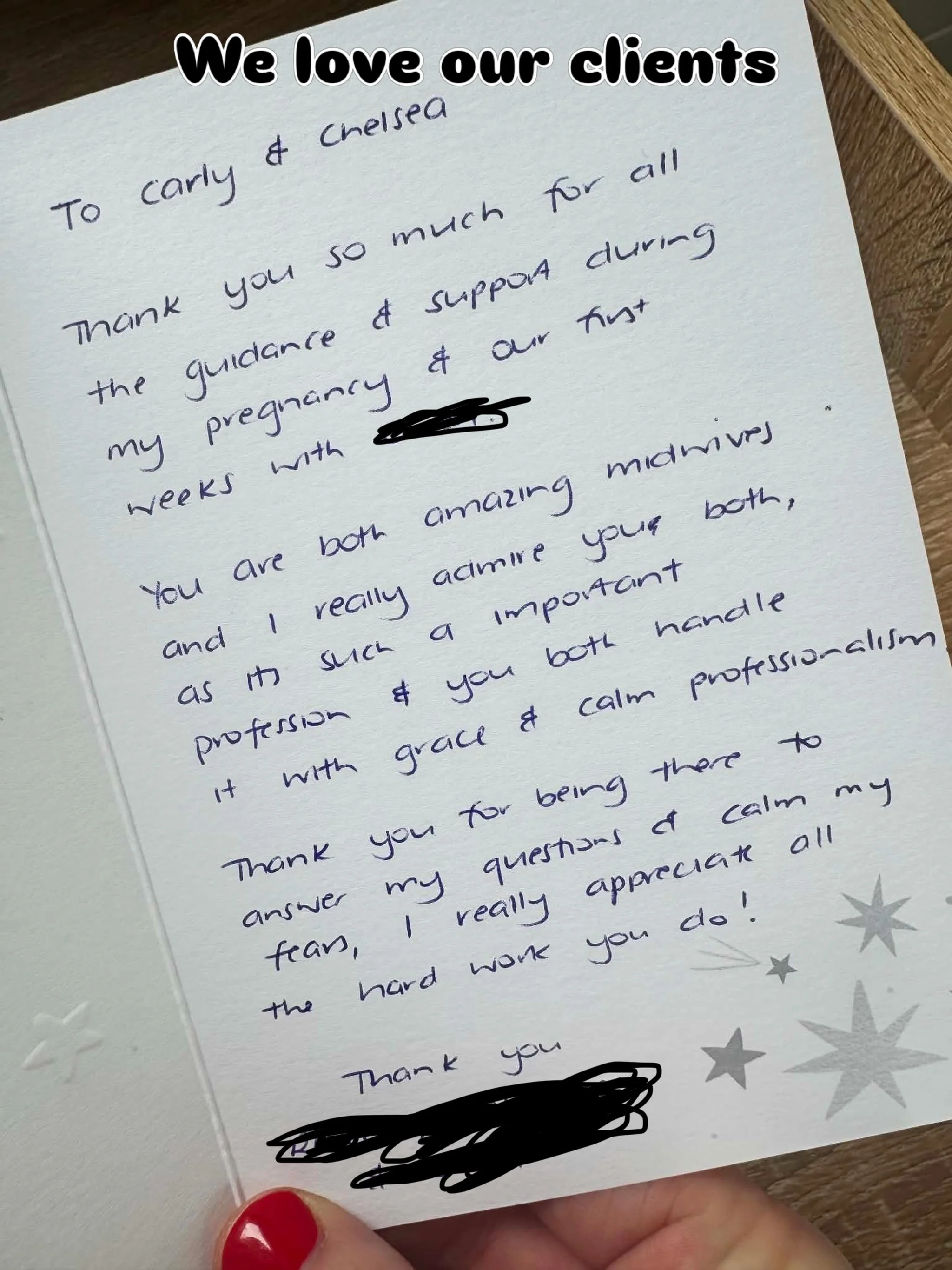 The best present to give your midwife? A lovely card with kind words! It gives us all the warm fuzzies @lifeofakiwimidwife @chelsearossitermidwife