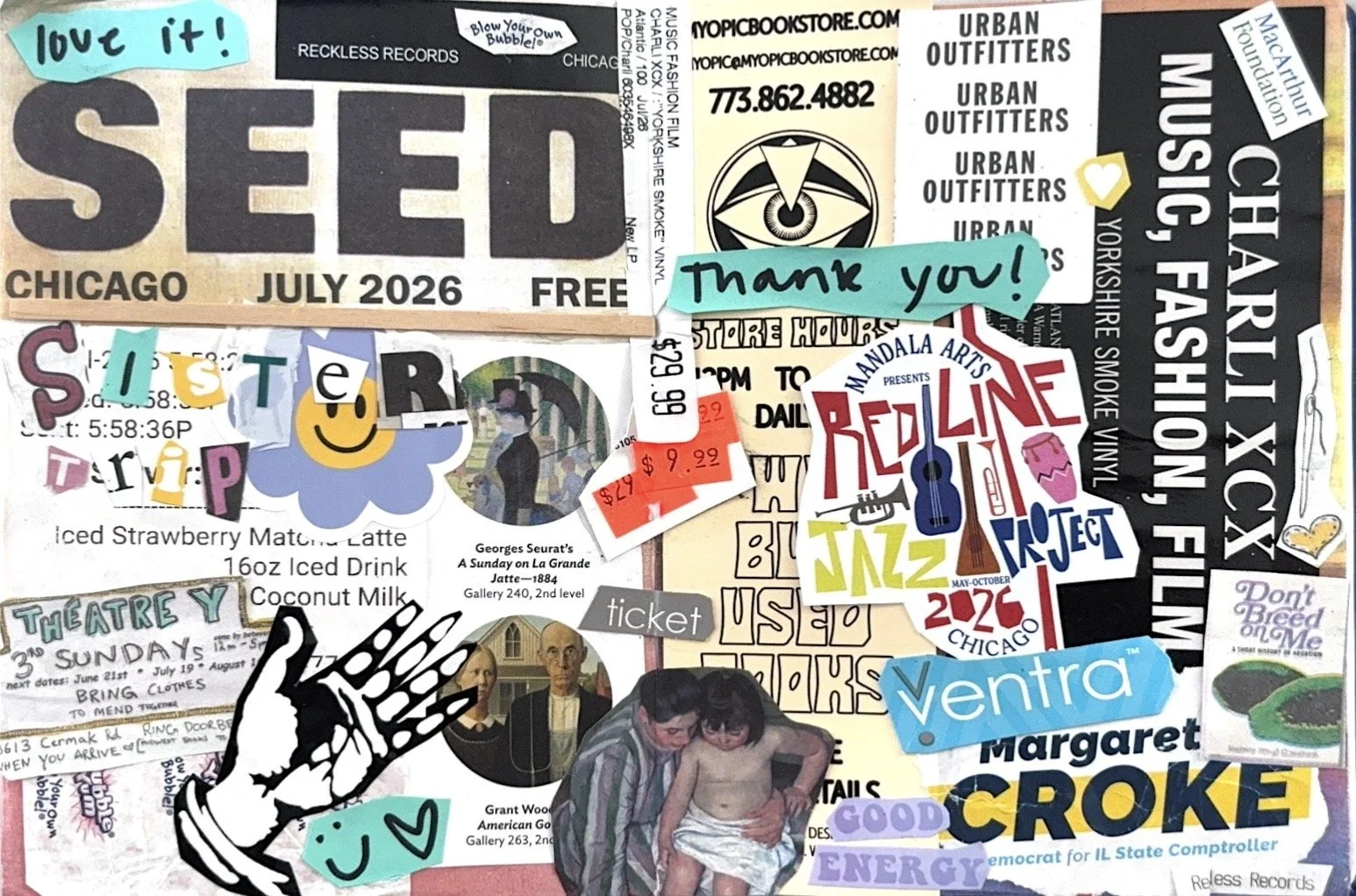 i made this after taking my friend luke around chicago (if ur reading this, i love u sis). i got to visit the art institute of chicago before making this spread. it was an incredibly emotional experience. seeing pieces of art on a print or on your ph